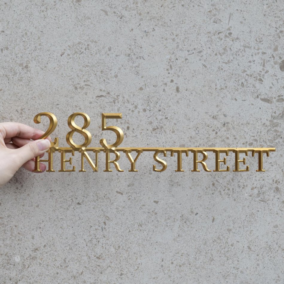 Custom 3D Champagne Gold Engraved Letters for Business Signage