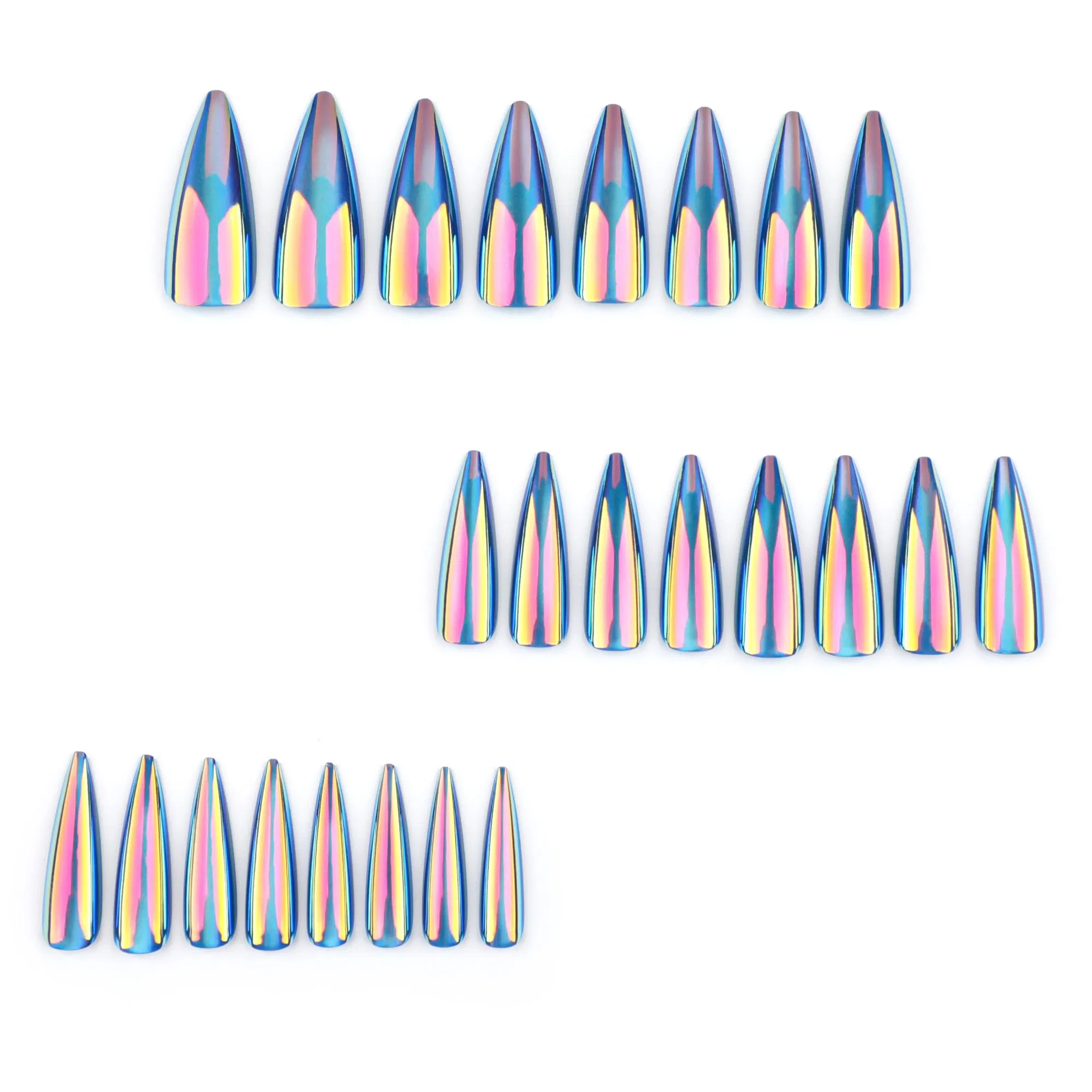 Electroplated False Nails Art Fancy Laser Super Long Fake Nails