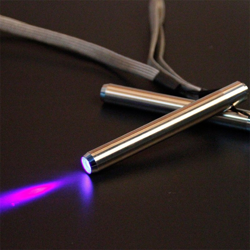 Stainless Steel Mini Pocket Lamp LED 365/395 UV Flashlight Torch Ultraviolet Black Light for Marker Checker Detection