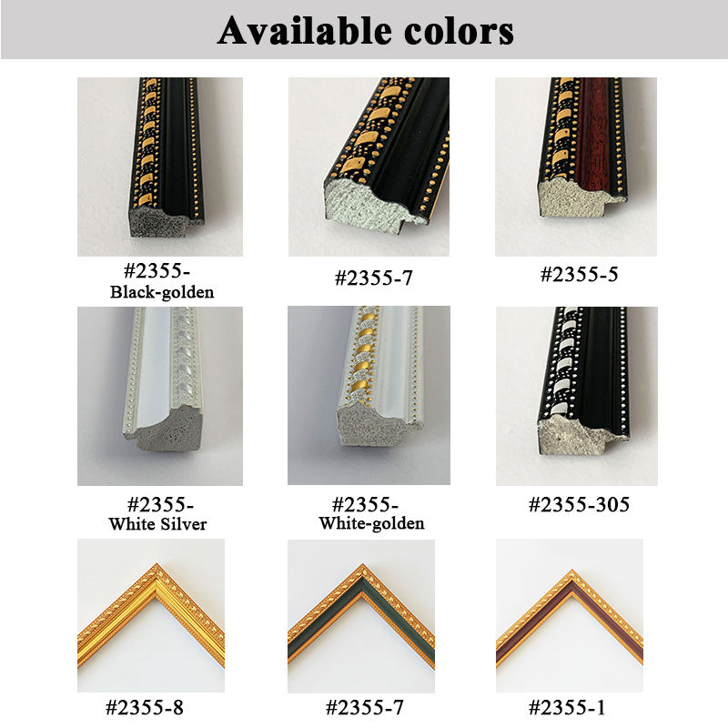 Hot Selling 27*17 mm Polystyrene Black Golden White PS Picture Frame Moulding
