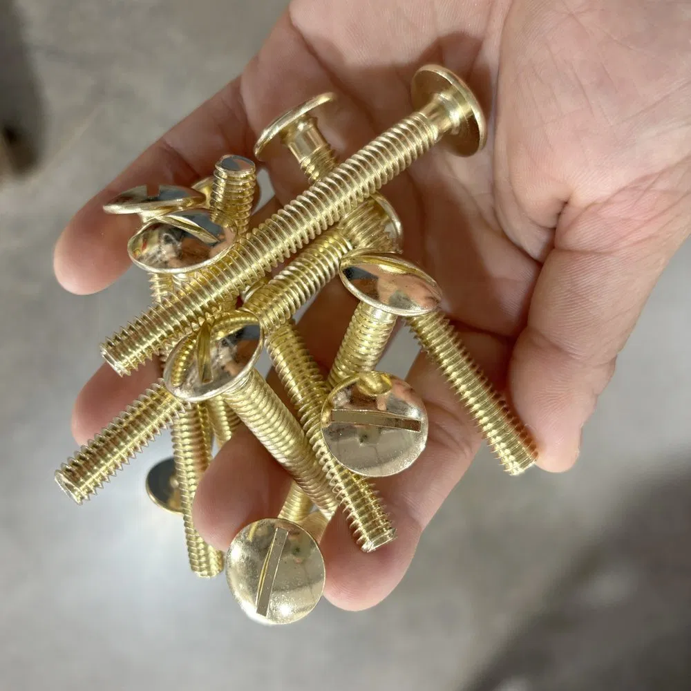 Hardware Zinc Plated One-Line Slot 20mm Diameter Round Head Carbon Bolt Screws