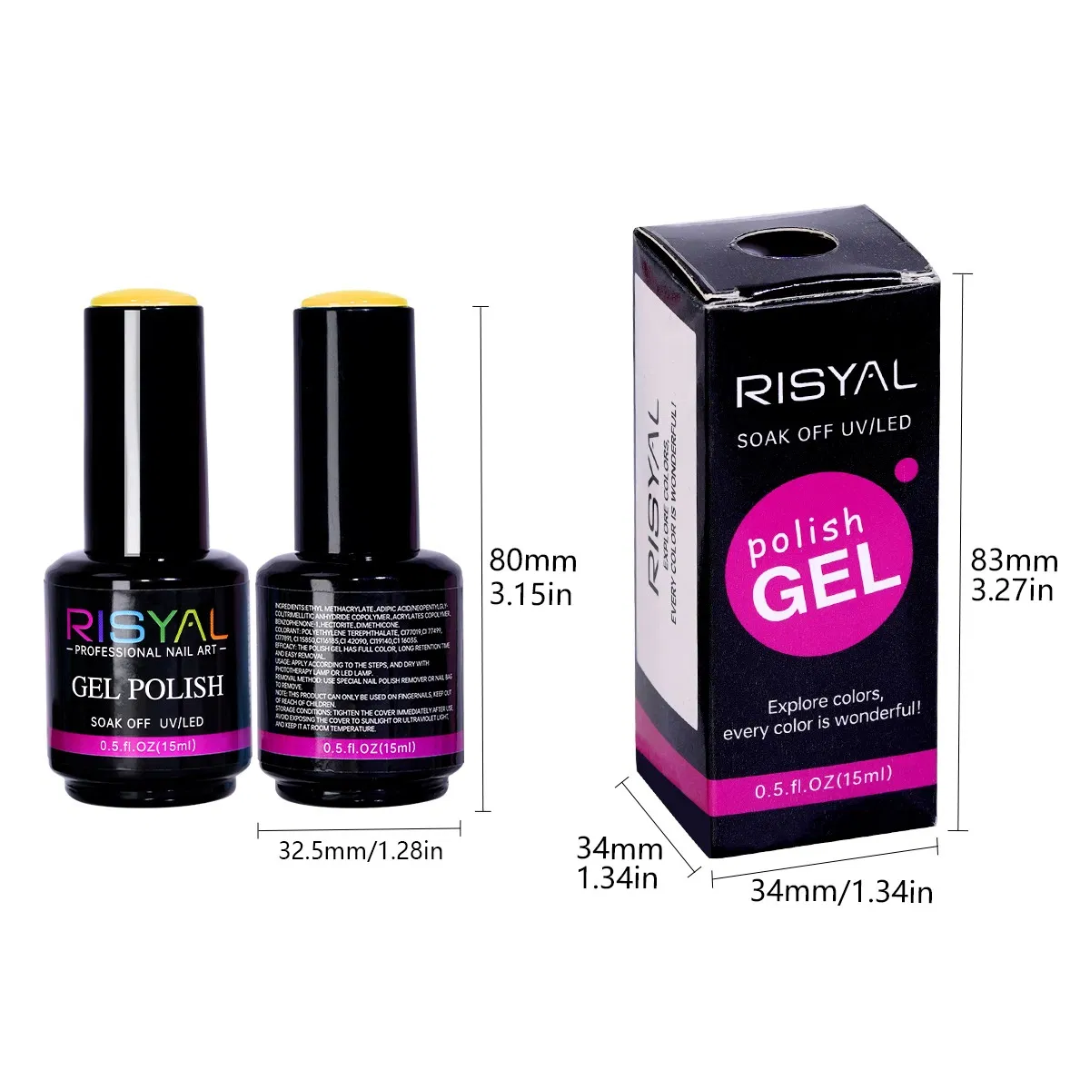 Professional 12 Colors Vibrant Long Lasting Gel Nail Polish for Salon Manicure Nail Art Kit