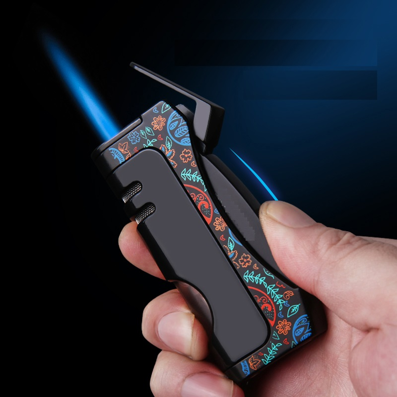Wholesale Custom Inflatable Torch Lighter 1vjet Flame Cigar Lighter with Refillable Butane Gas