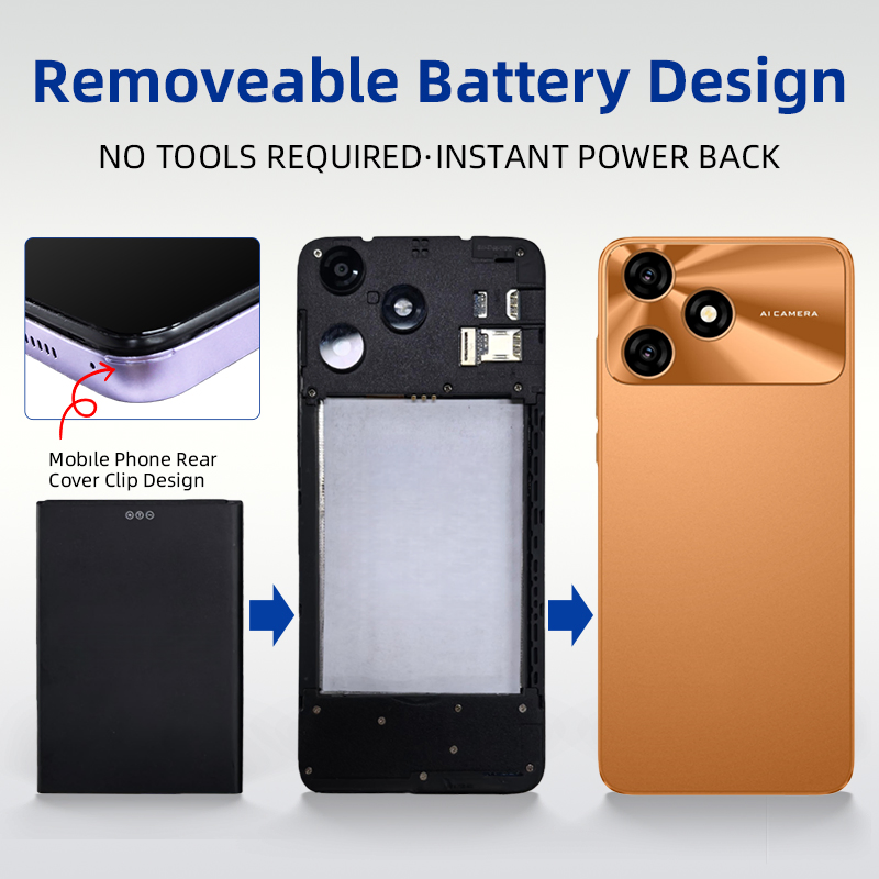 6.7" Sc9863 CPU 4G LTE HD IPS Android16 OS Removable 4000mAh Battery Smart Phone