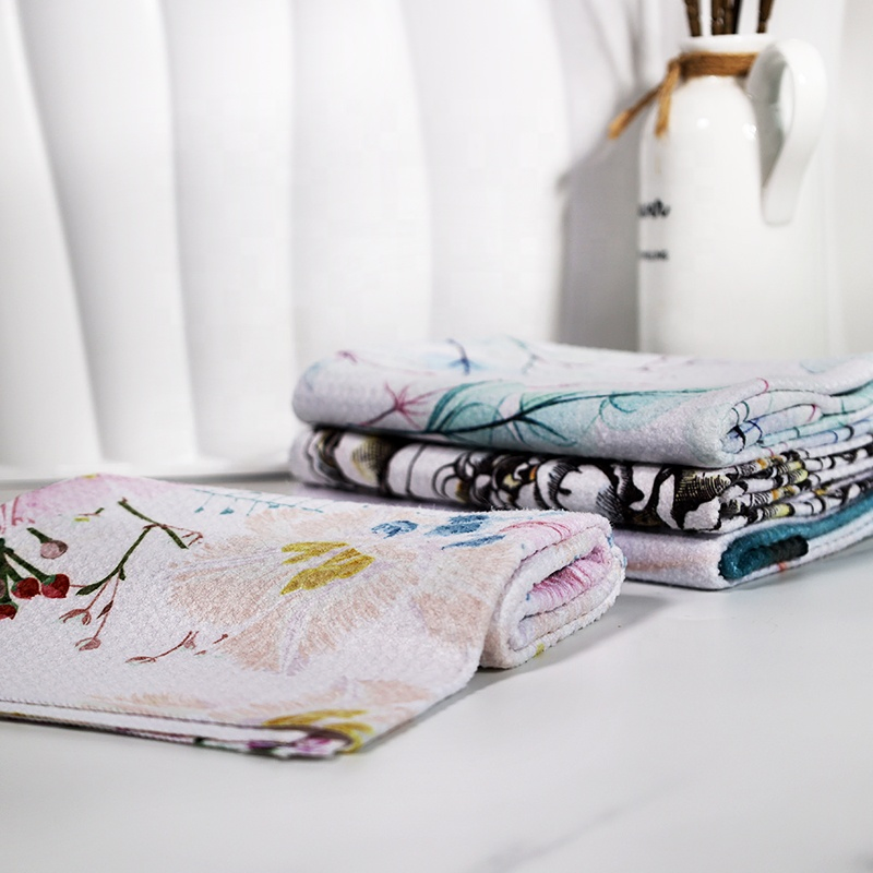 Custom 85% Polyester 15% Nylon Kitchen Dish Towel Waffle Woven Tea Towel for Kitchen Cleaning