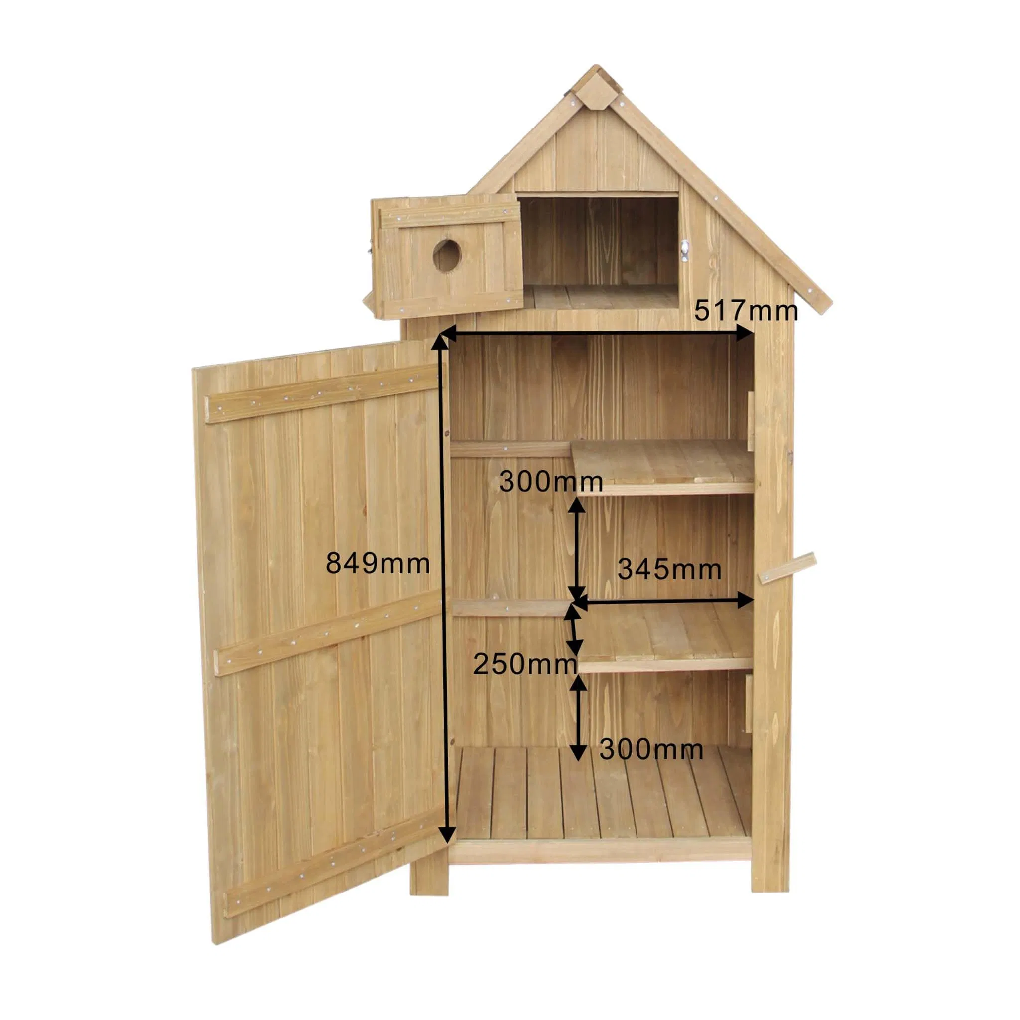 Garden Storage Cabinet Box with Bitumen Roof 770*540*1370 mm