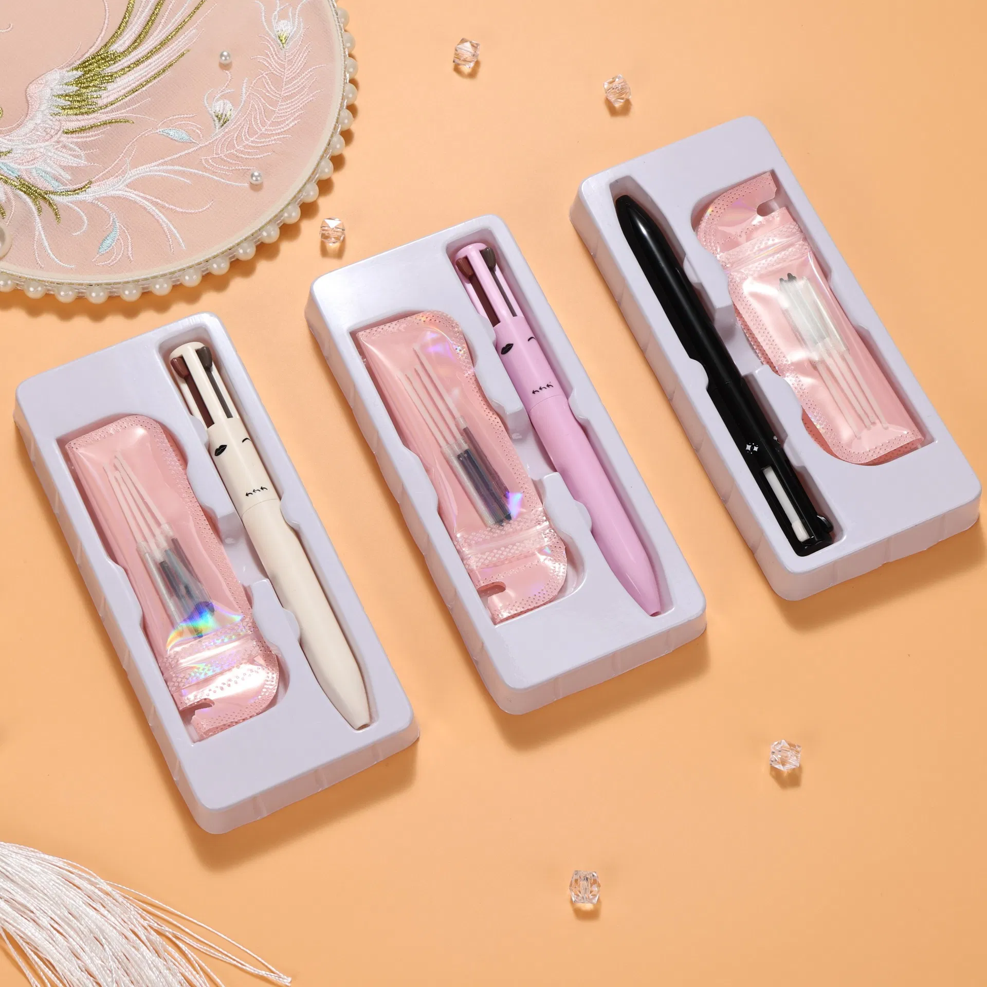 4-in-1 Makeup Touch up Makeup Pen with Refill Set Eyeliner Eyebrow Pencil