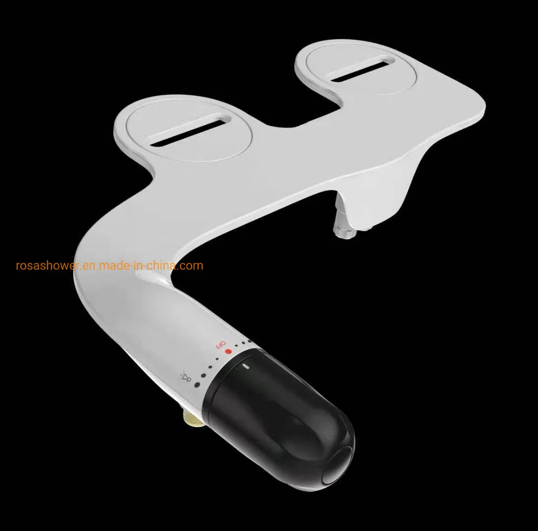 Non-Electric Bidet Toilet Attachment W/ Self-Cleaning Dual Nozzle and Easy Water Pressure Adjustment for Sanitary and Feminine Wash (White and White)