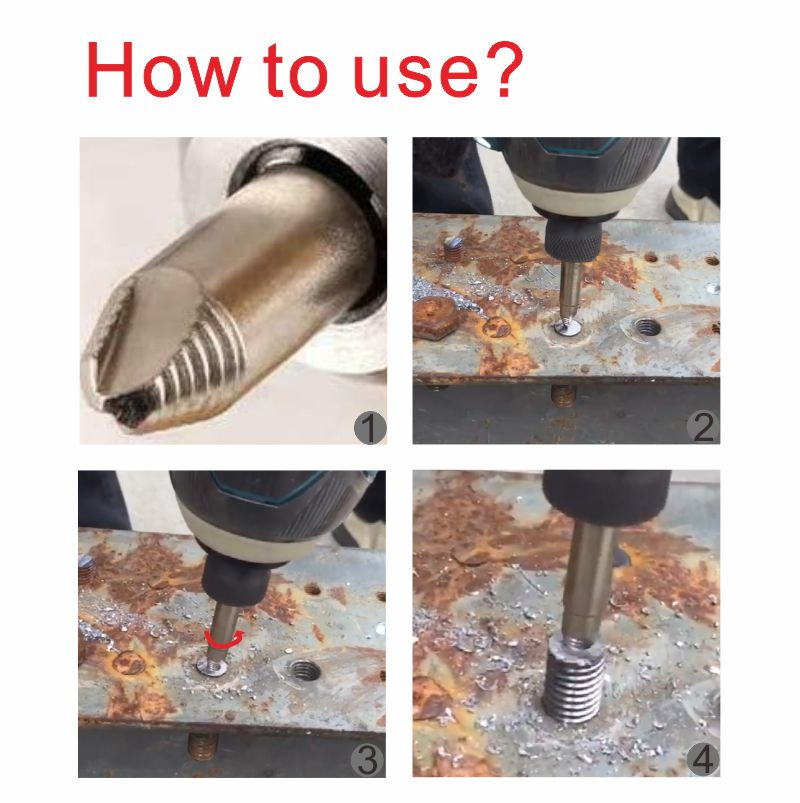 5PCS Damaged Screw Extractor and Broken Bolts Remover Sandblasted