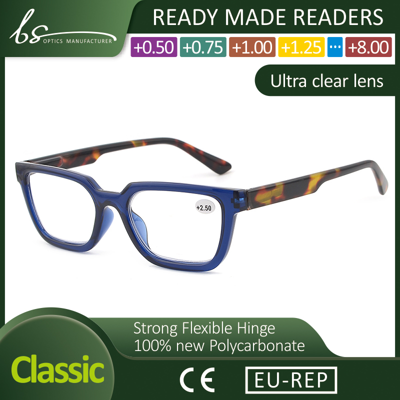 Wholesale Full Fram Rectangle Narrow Low Price Custom Slim Reading Glasses for Men