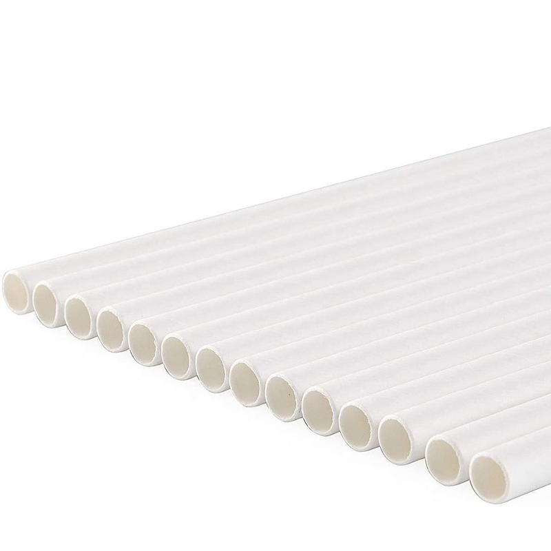 Custom Disposable Paper Tableware 197mm Length Paper Straw White for Drinking