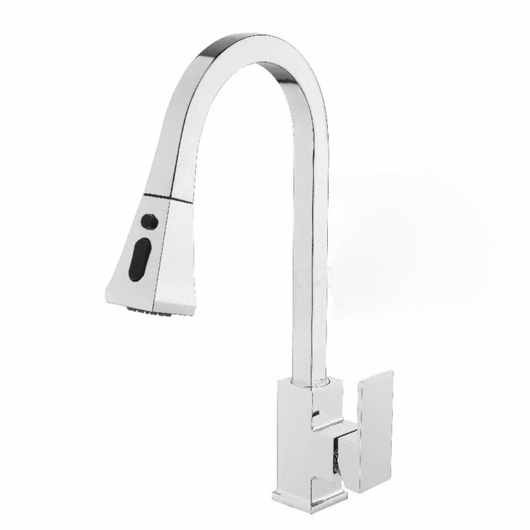 Hot Sale Stainless Steel Pull-out Kitchen Hot and Cold Square Faucet Tap