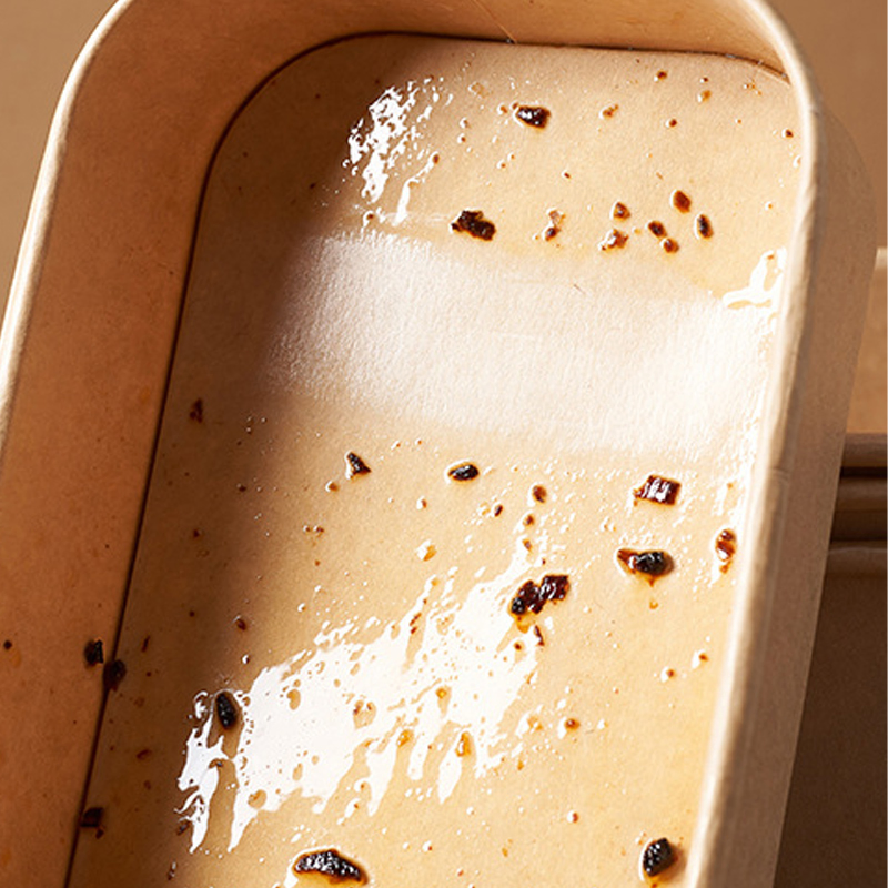 Biodegradable Kraft Paper Container Rectangle Food Packaging Container