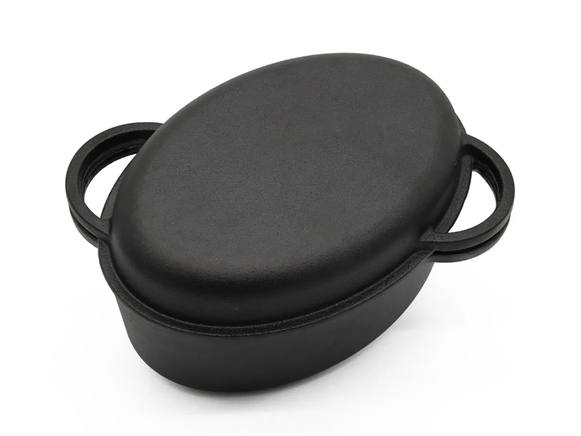 Чугунная жаровня с гриль-крышкой, предварительно прокаленная