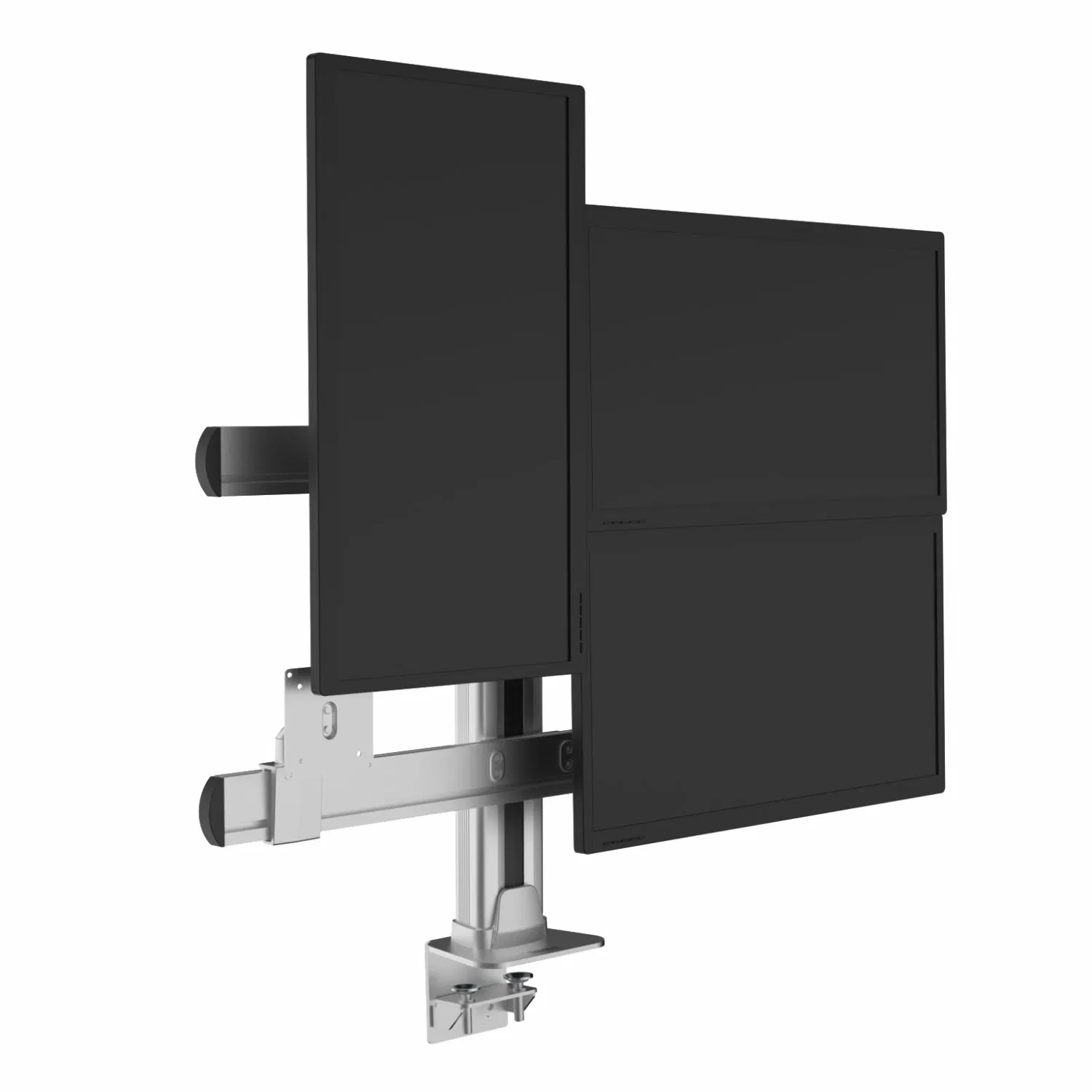 Кронштейн для мониторов на 4 экрана, алюминиевый, серебристый