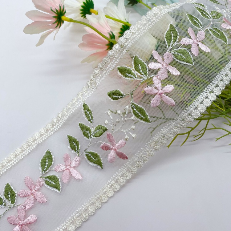 Аксессуары для одежды из молочного шелка с вышивкой сетка