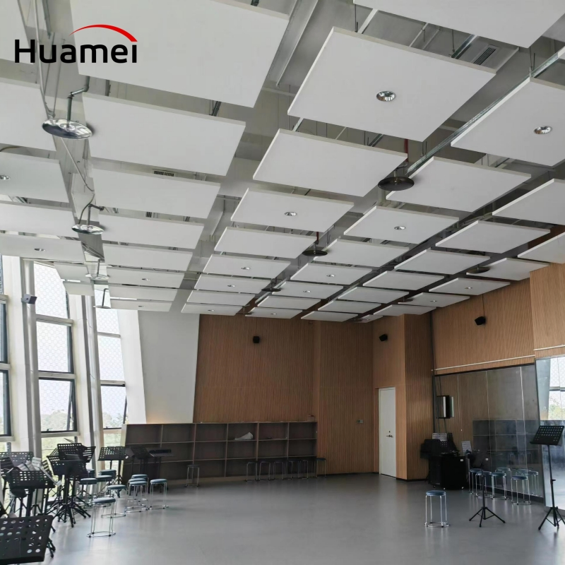Eco-Friendly Decorative Hanging Ceiling Acoustic Ceiling Panels Sound Proof Fiberglass Panels