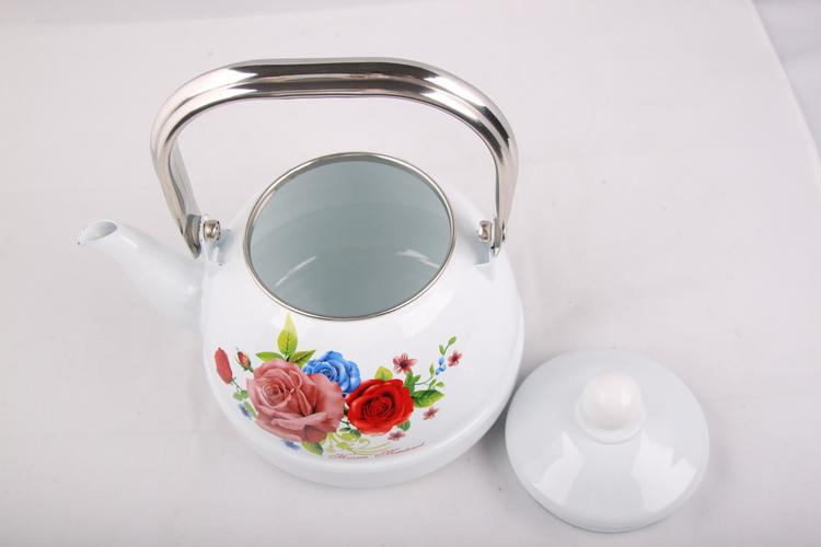 Enamel Kettle Ball Shape Flower Coating Carbon Steel Customized