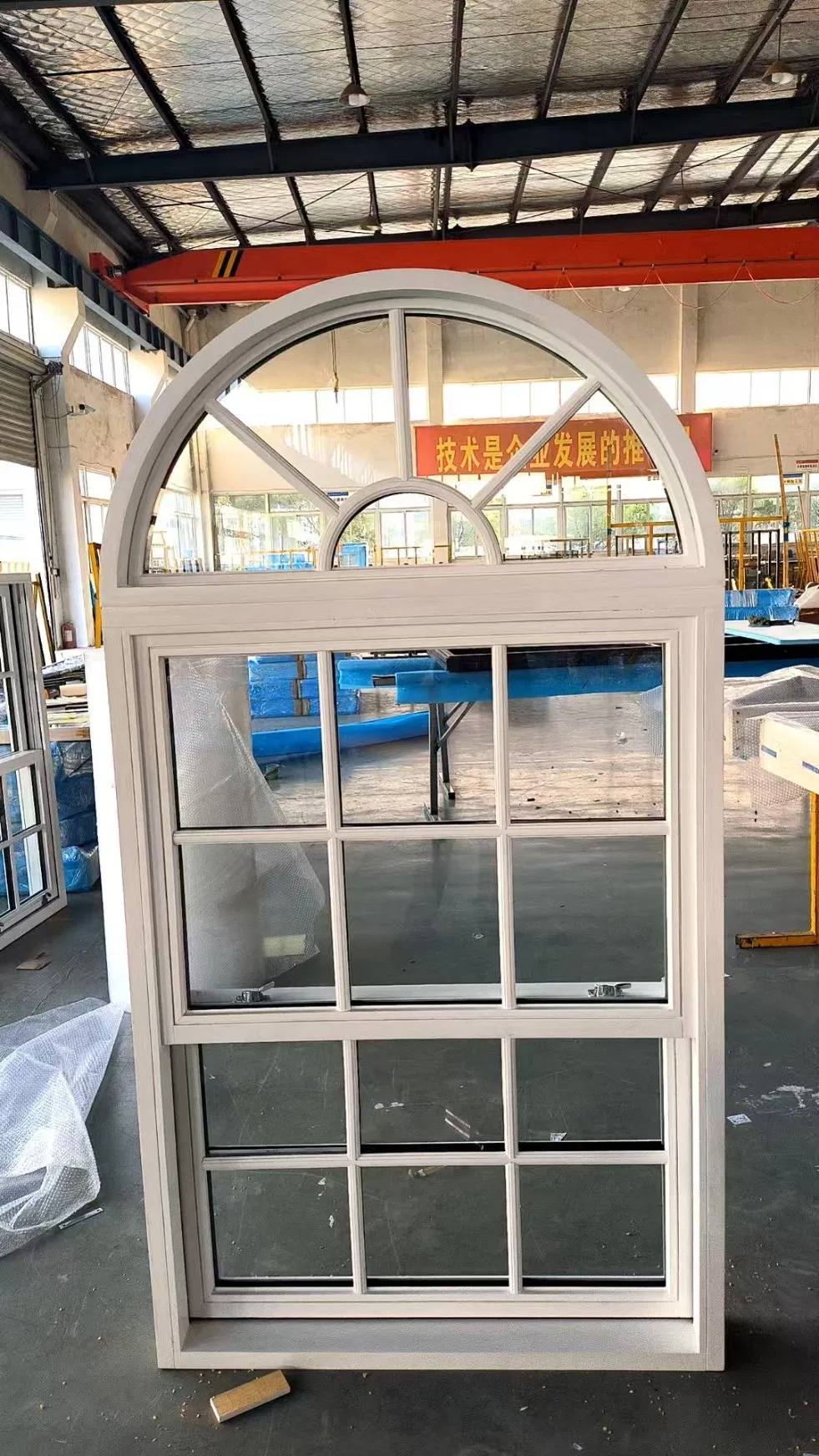 Solid Wood Double Glazing Window Single Hung Window Arch Design