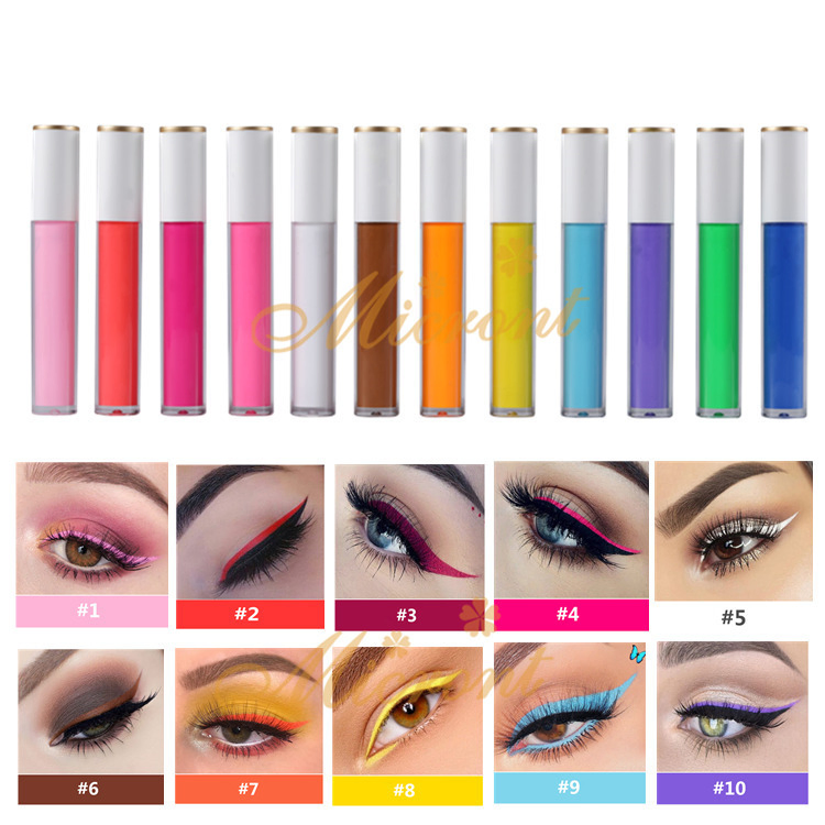 Private Label Logo Colorful Liquid Eye Shadow Pen Bright-Colored Liquid Eyeliner