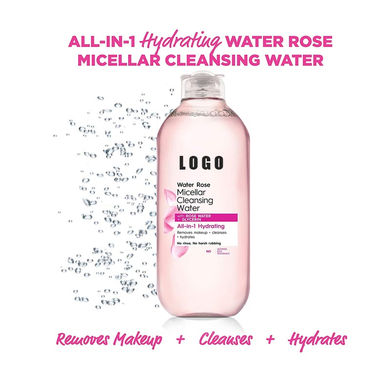 Customize Natural Micellar Cleansing Water Hydrated Without Overdrying Rose Makeup Remover for Face
