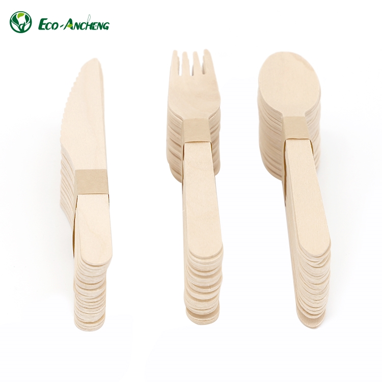 Eco-Friendly Birch Wood Disposable Cutlery Set for Restaurants
