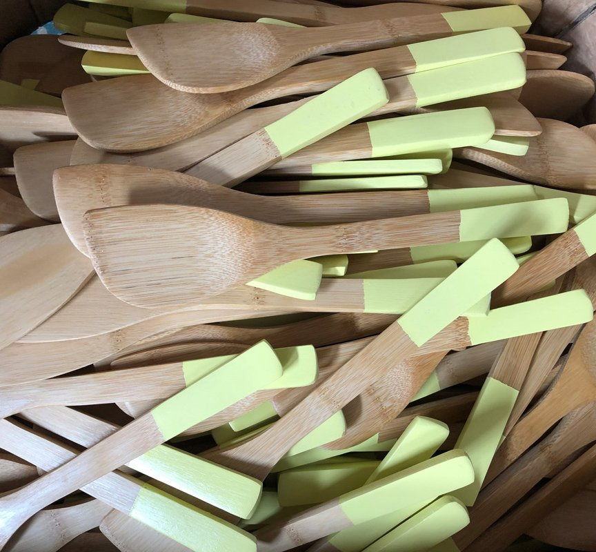 Bamboo Colorful Utensil Set with Printing or Engraving