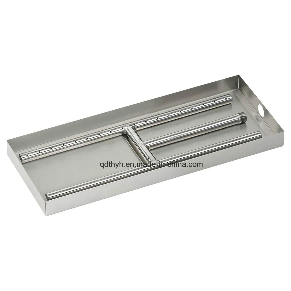 18" X 6" 304 Stainless Steel H-Style Burner, Custom Fire Burner