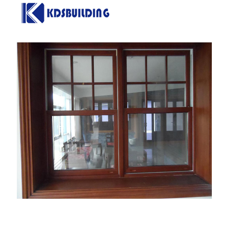  Sash Windows Double Wood Single Hung Windows with Double Glazed American Style