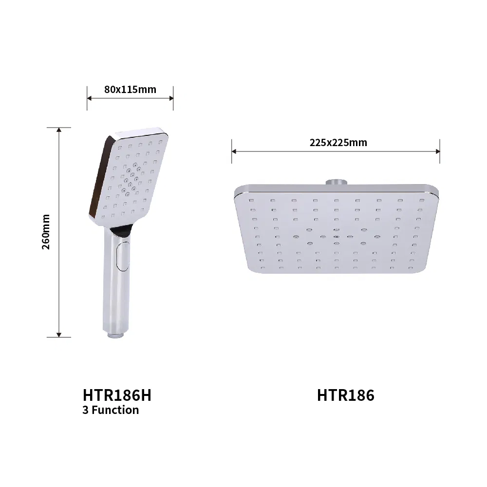 Chrome Square ABS Popular Rain Toilet Hotel Shower Bath Set