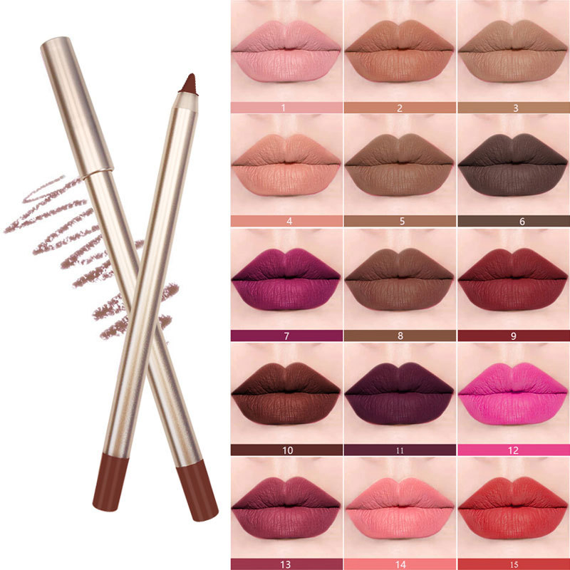 Wholesale Vegan Waterproof Gold Matte Lipliner Organic Creamy Lip Liner Supplier