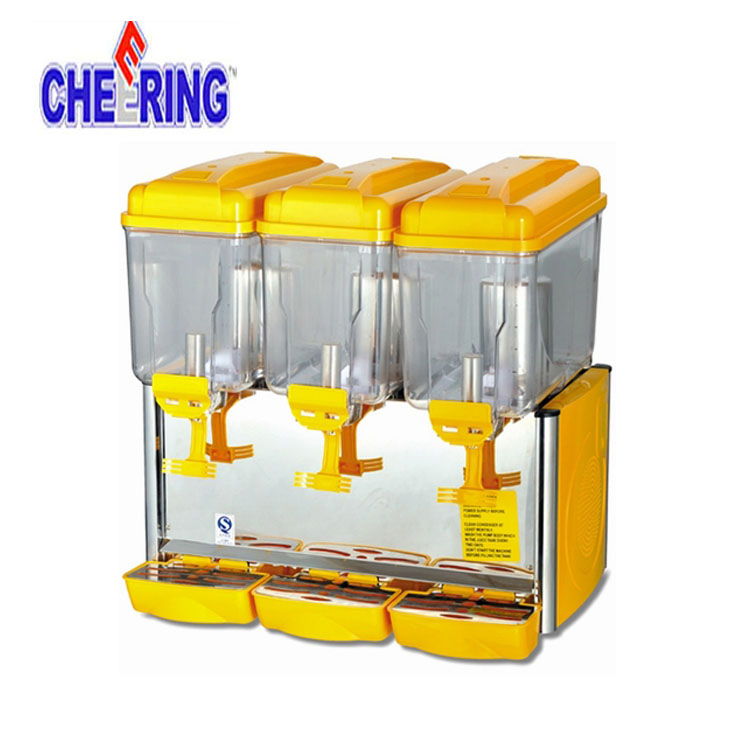 Cheering Two Tanks Commercial Vergetables and Fruits Beverage Refrigerated Juice Dispenser