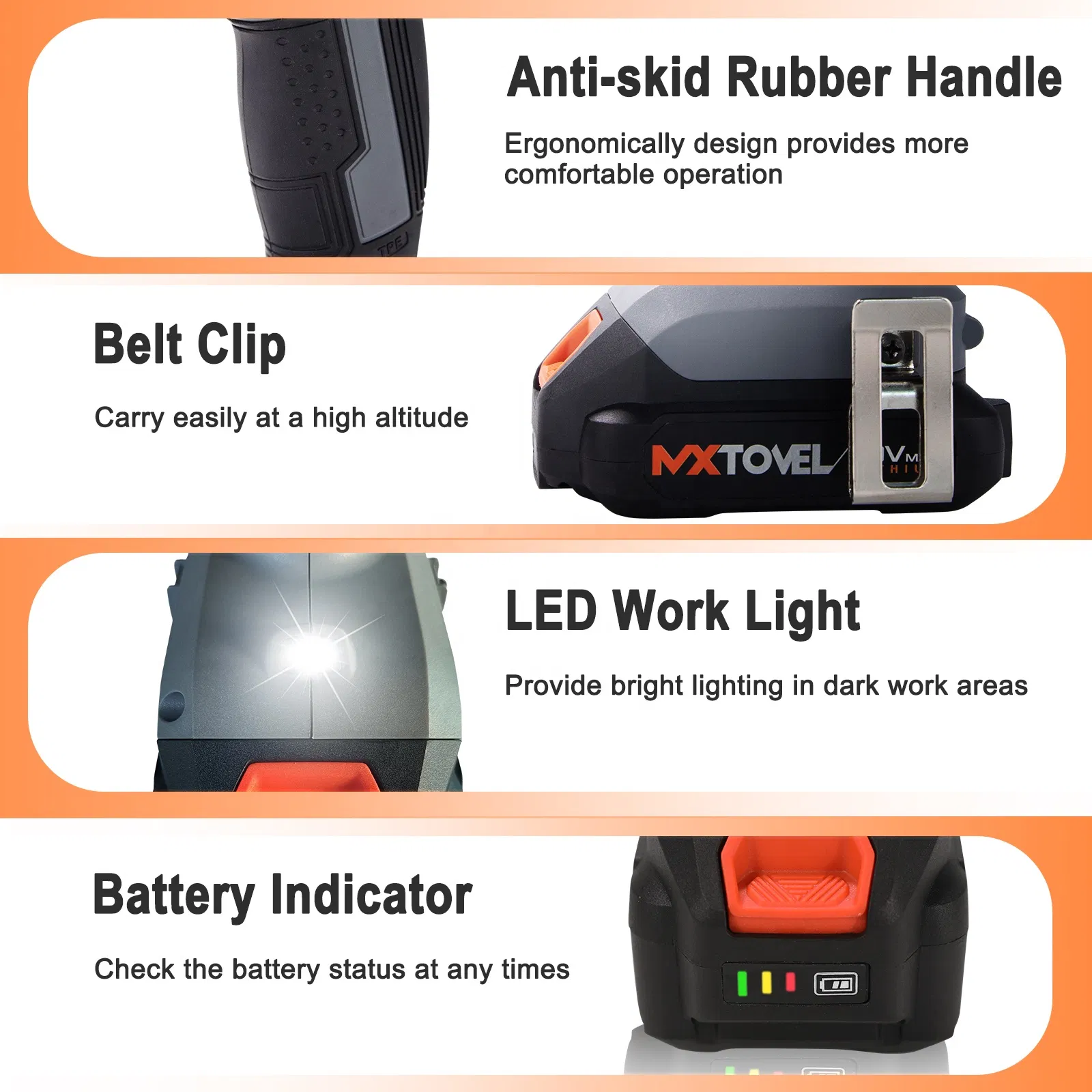 Portable Electric Lithium Battery Drills Wrench Power Tools Cordless Impact Driver