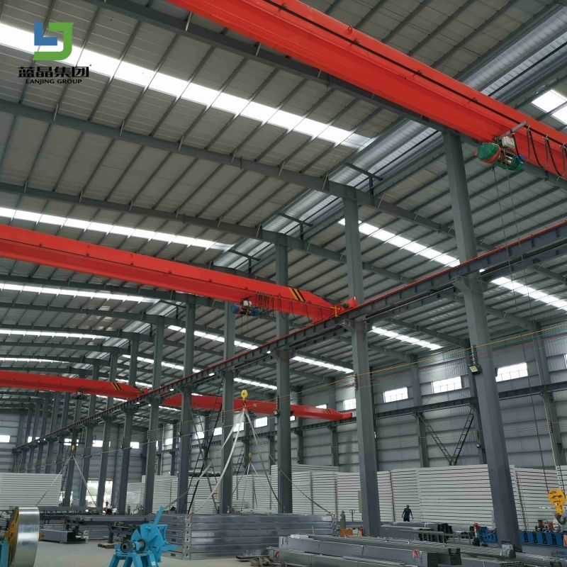 Industrial Portal Preengineering Prefab Prefabricated Light Metal Steel Structure Frame House Building Construction Factory Storage Logistic Workshop Warehouse