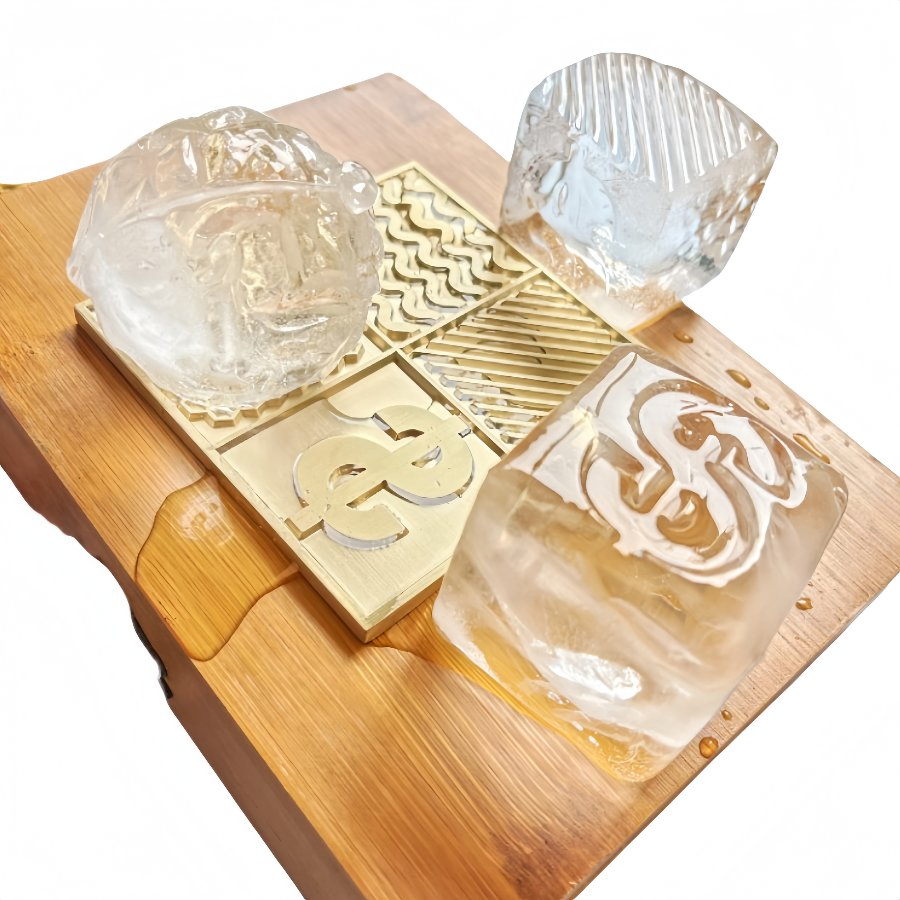 Letter Ice Stamp Initial Ice Cube Stamp with Removable Brass Head & Wood Handle Vintage 1.2" Ice Branding Stamp for Cocktail