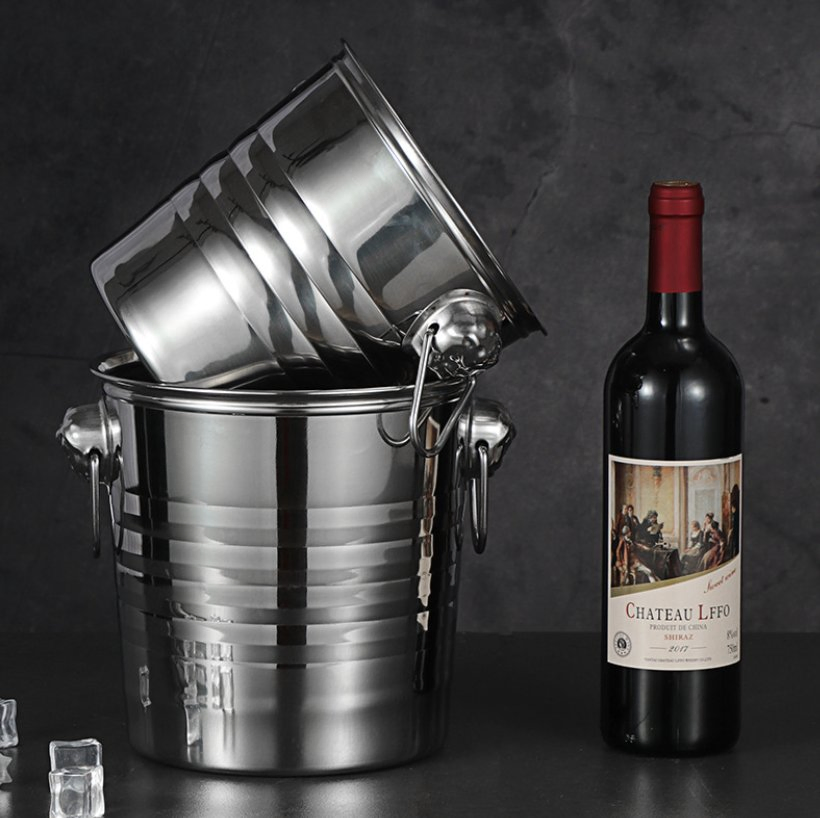 Stainless Steel Double Wall Insulated Champagne Cooler Ice Buckets