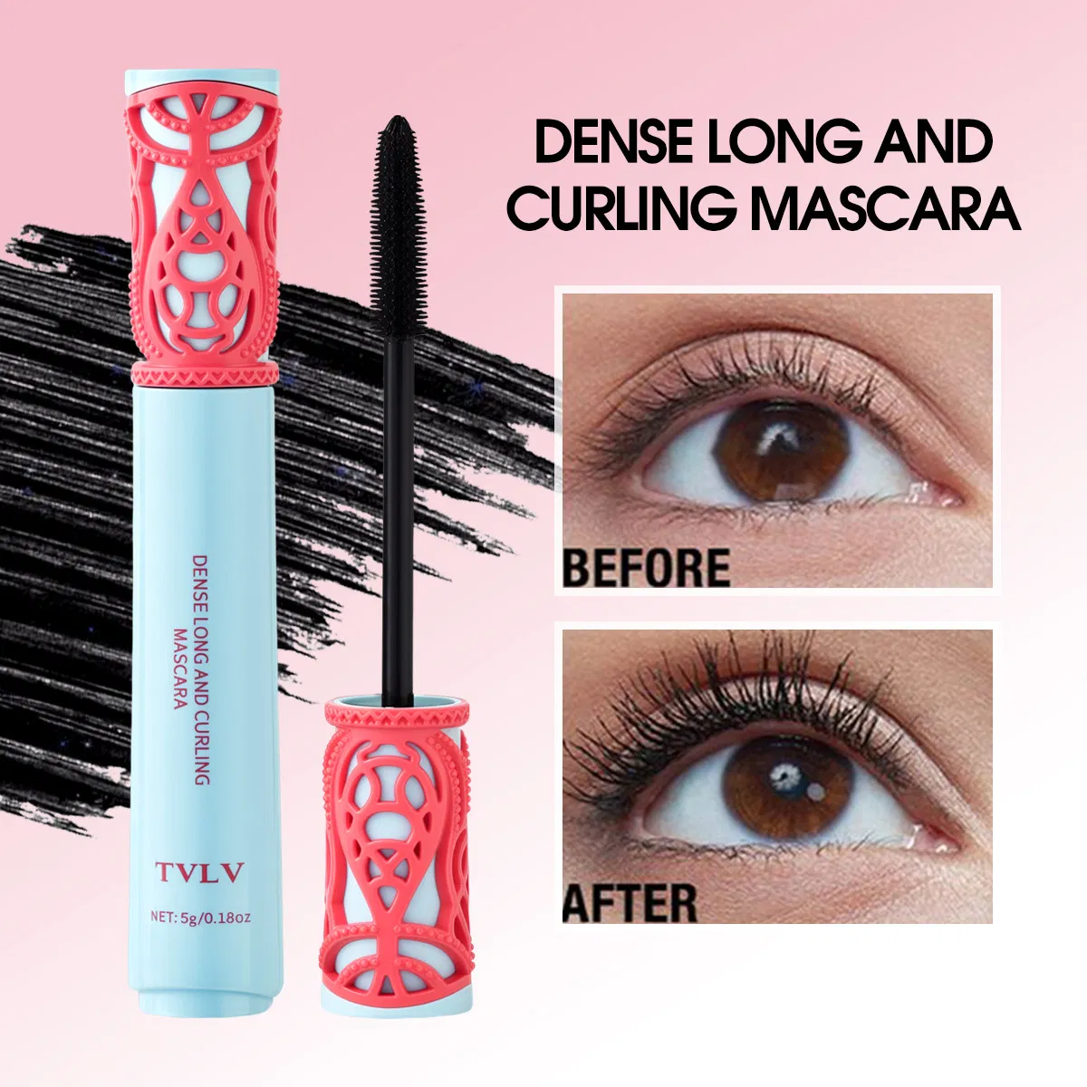 Ultimate Long-Lasting Curly Mascara - Water-Resistant Fiber Formula