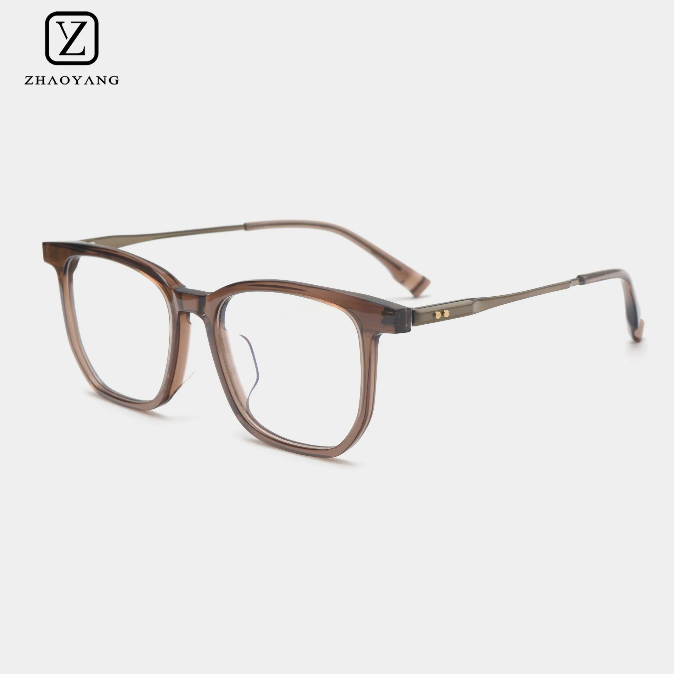 Designer Acetate Optical Frame Titanium Metal Temple Stylish Eyewear Combo