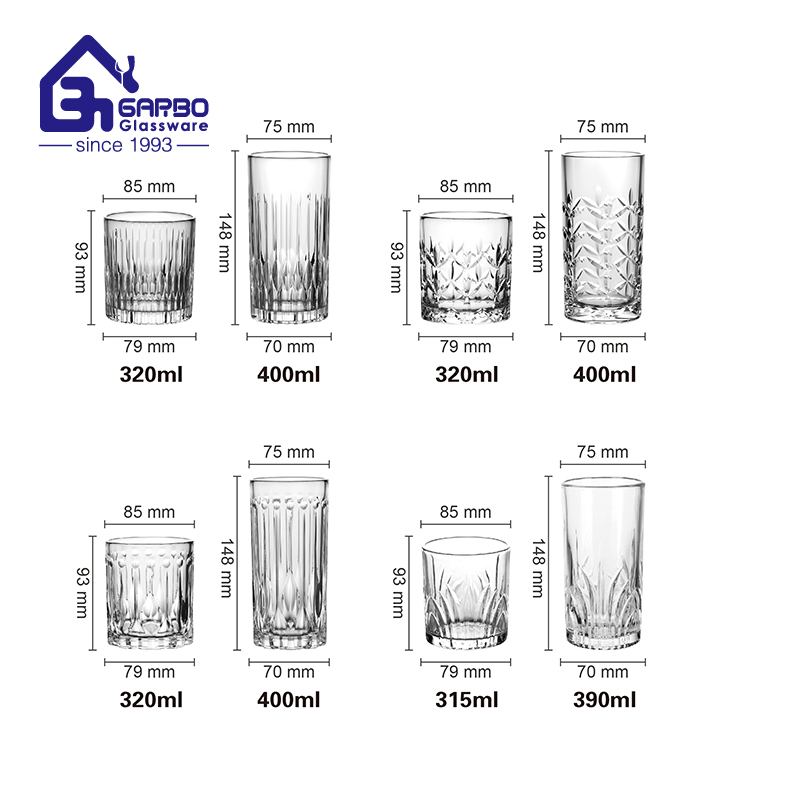 Factory Wholesale Classic Transparent Lemon Design Coffee Drinking Glass Whiskey Juice Water Glass Cup Tumbler Drinking Glass Ware Cup Highball Glass Tumbler