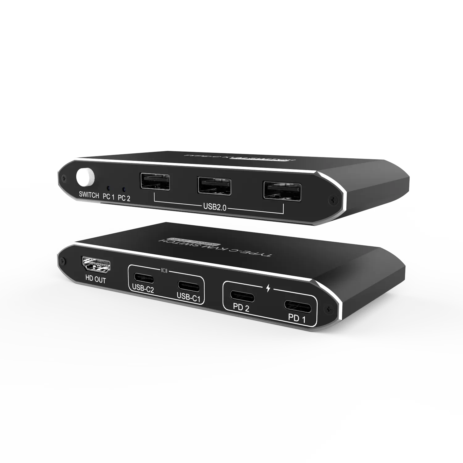 Customization 4K 60Hz Manual USB 2.0 HDMI Kvm Switcher 2 in 1 out Type C HDMI Kvm Switcher for Monitor Laptop