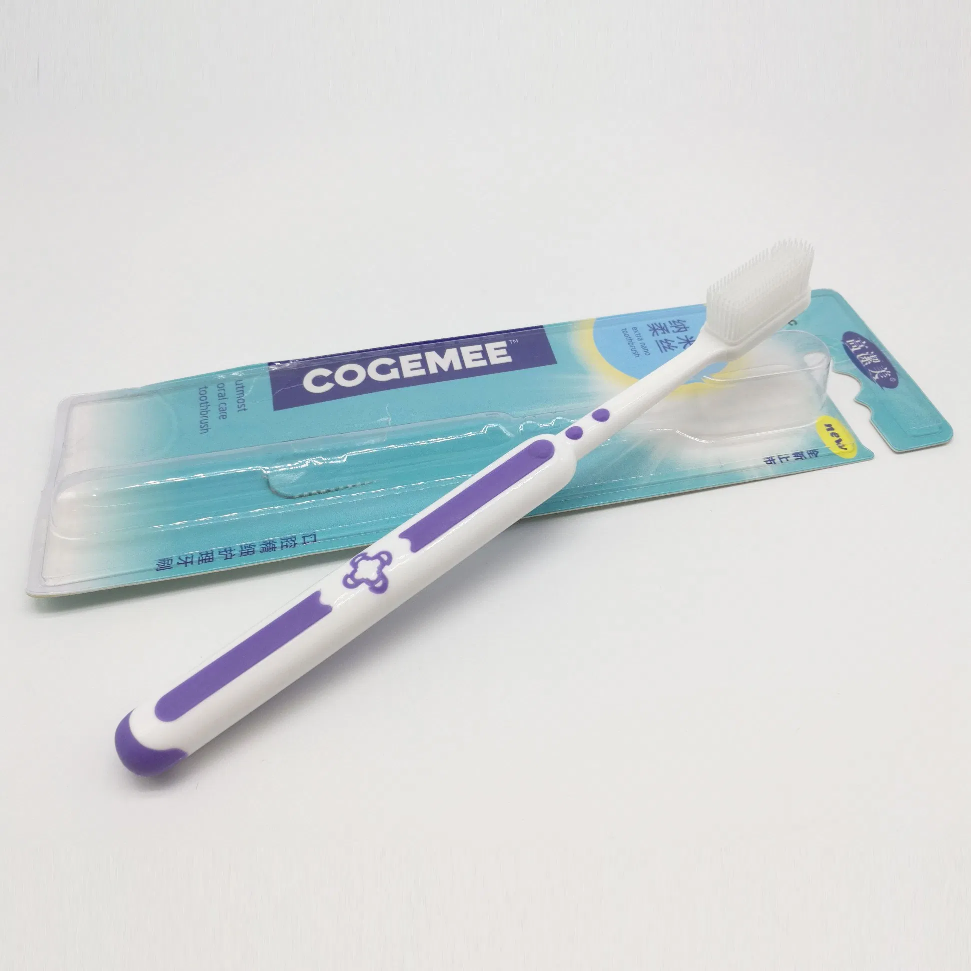 Adult Plastic Toothbrush with Nano Soft Bristles with Tongue Cleaner