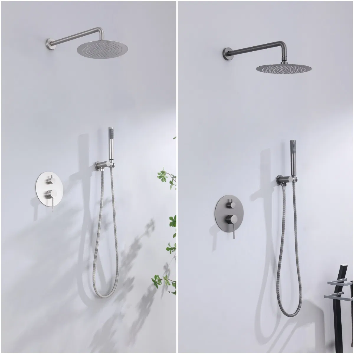 Душевая система с дождевой лейкой, хром