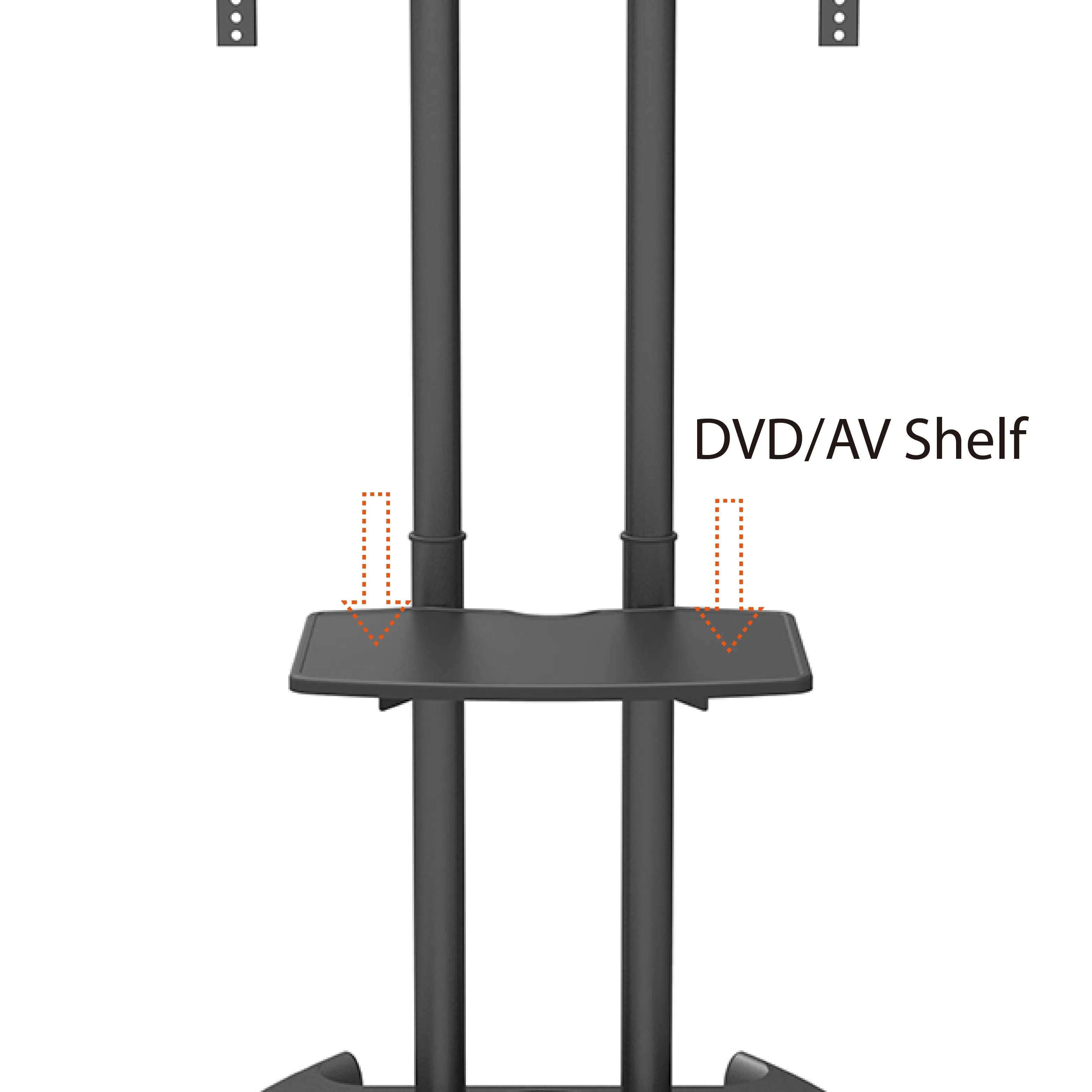 Мобильная тележка для ТВ с полкой для DVD
