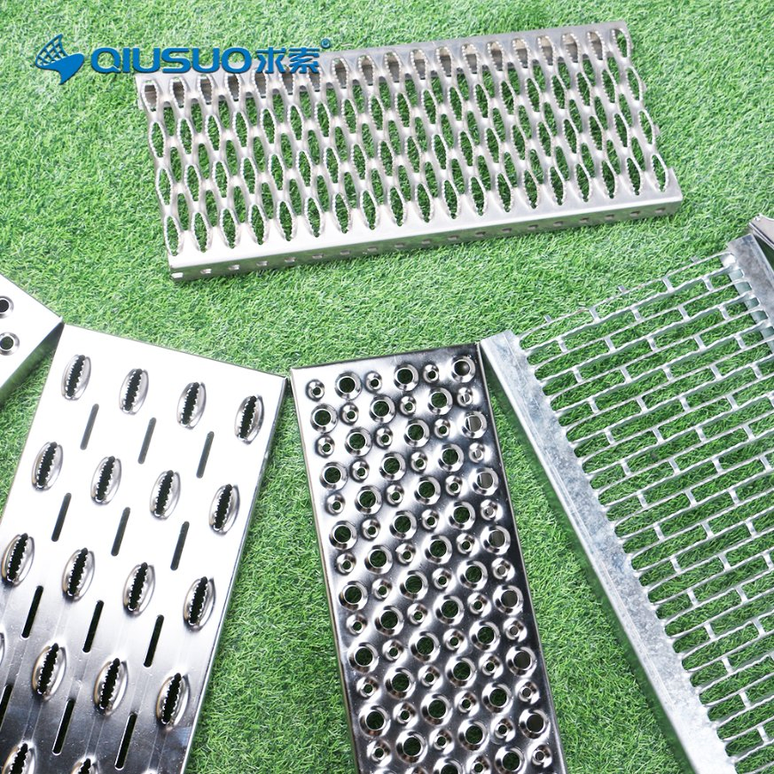 All Types Stainless Steel Perforated Metal Safety Grating / Diamond Grip Strut O Grip Aluminum Safety Grating Plank/ Anti-Slip Steel Perforated Safety Grating
