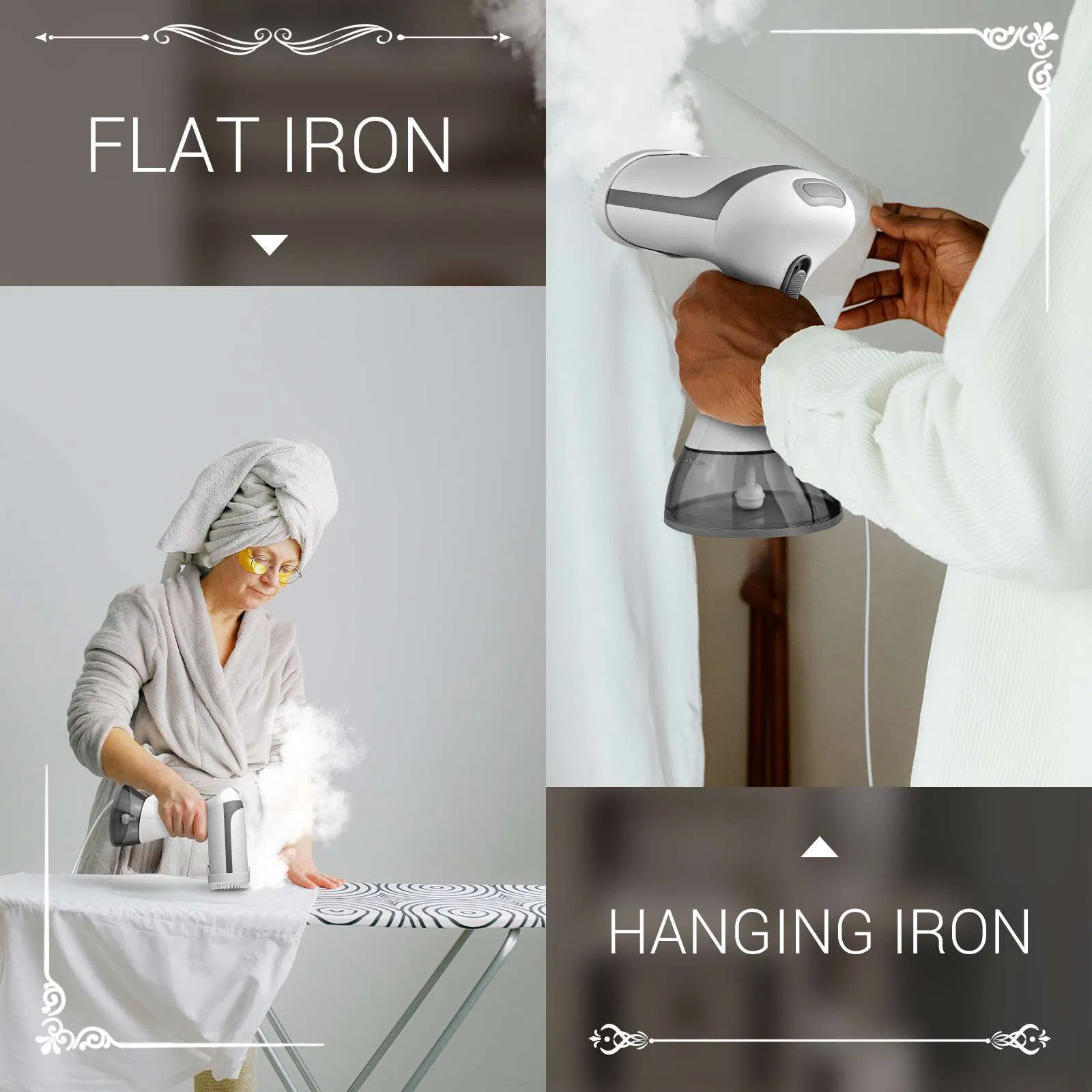 Portable Handheld Garment and Fabric Steamer 1500 Watts Quick Heat Ceramic Plate Steam Nozzle