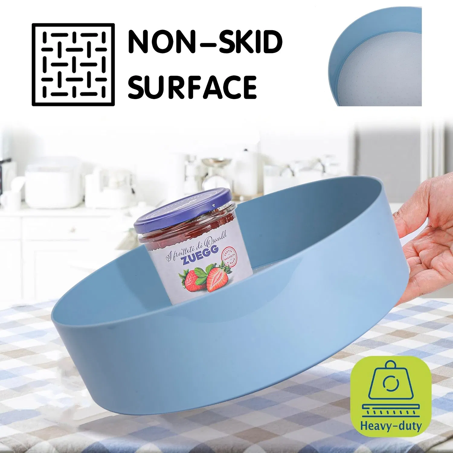 Multipurpose Lazy Susan Turntable - Non-Skid Spinning Organizer for Kitchen, Pantry, Fridge