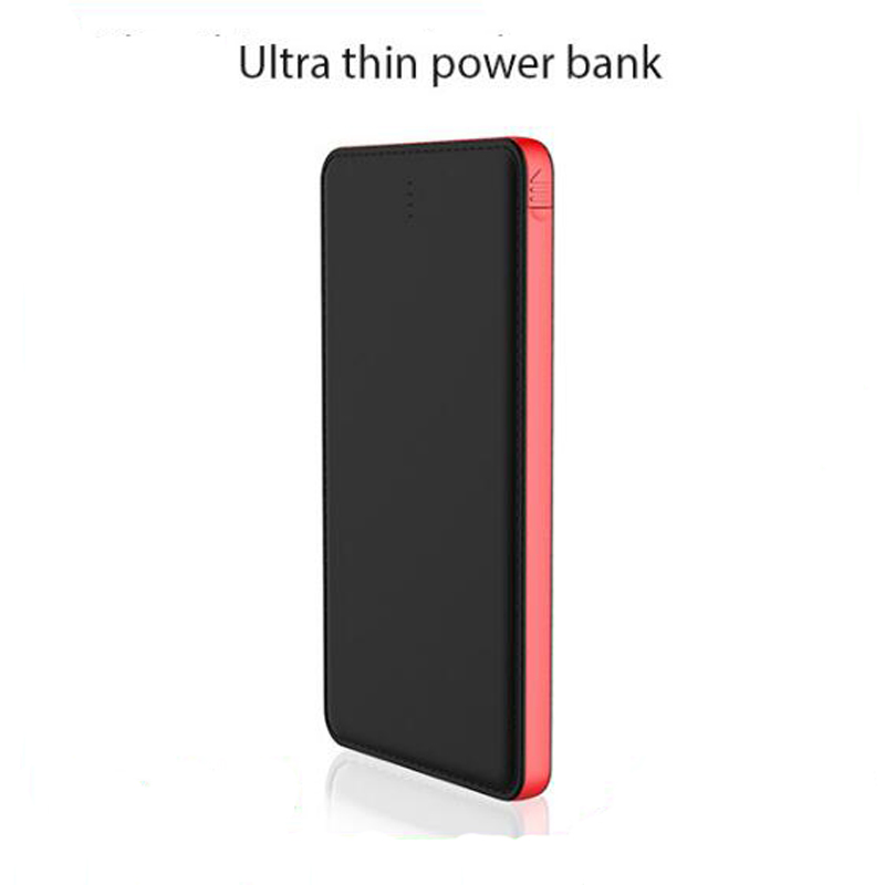 14.3mm Thickness Built-in Adapter Charging Cable 10000mAh Slim Power Bank