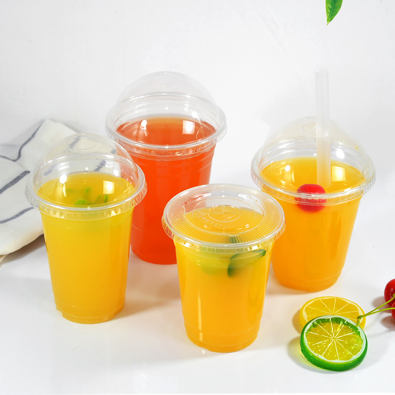 Чашки PLA с логотипом, 250-900 мл, плоская и куполообразная крышка