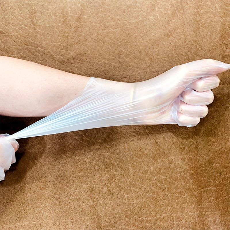 Custom 100 PCS TPE Disposable White Blue Gloves Medium