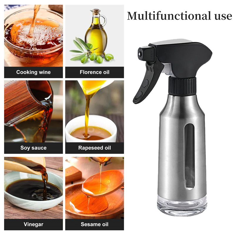 Glass Oil Control Spray Pot Stainless Steel Olive Oil Mister Oil Sprayer for Cooking